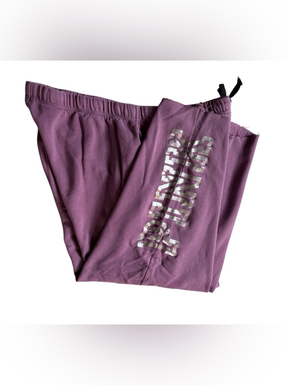 PINK Victoria's Secret Mauve/Purple Track Joggers with Silver Logo
